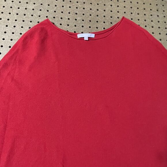 The Cashmere Project Poncho Womens One Size Red Pure Cashmere Pullover Cape $396 - Picture 4 of 6